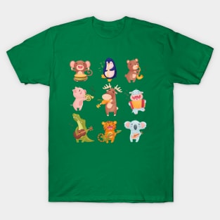 animals playing music T-Shirt